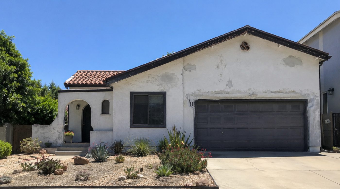 Before and after of a PDS Painting & Drywall Specialists project — before